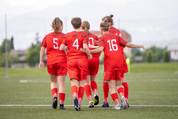 istock Female players walking on pitch 1434650493