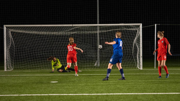 istock Football player scoring goal 1434650554