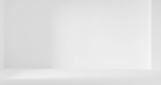 istock 3d rendering of empty white abstract geometric minimal concept background. Scene for advertising, cosmetic, showroom, banner, fashion, technology, business. Illustration. Product display 1434651894