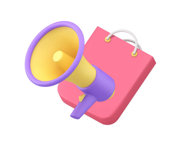 istock Shopping sale discount promo marketing announcement megaphone realistic 3d icon vector 1434653329