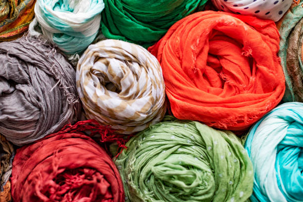 istock Colorfull scarfs manufacturing 1434659993