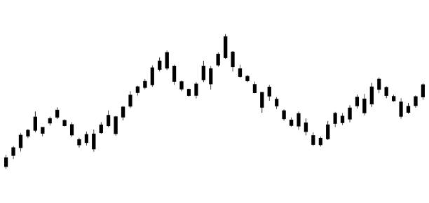 illustrazioni stock, clip art, cartoni animati e icone di tendenza di grafico a candele, diagramma di trading forex, grafico dei prezzi di cambio valuta con segnali. illustrazione vettoriale. - candlestick holder chart forex graph