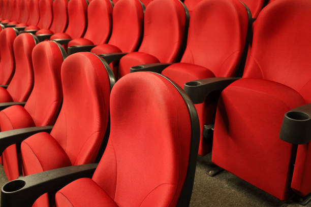 istock Empty cinema hall with red seats 1434662761