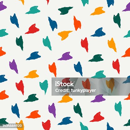 istock Arrows, pointers motif seamless pattern. Paint brush design background. Freehand modern minimal ornament. Trendy handdrawn doodle geometric print 1434664920