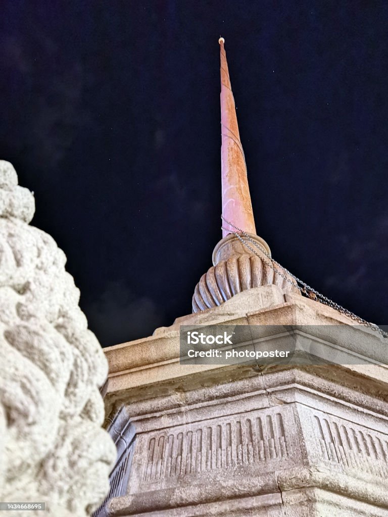 monument on the square of Este in Venetia in Italy Color Image Stock Photo