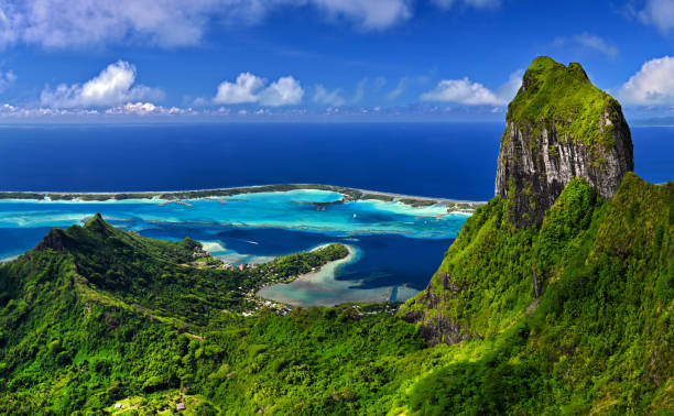 The Pacific Pearl Monte Otemanu - Bora Bora french polynesia stock pictures, royalty-free photos & images