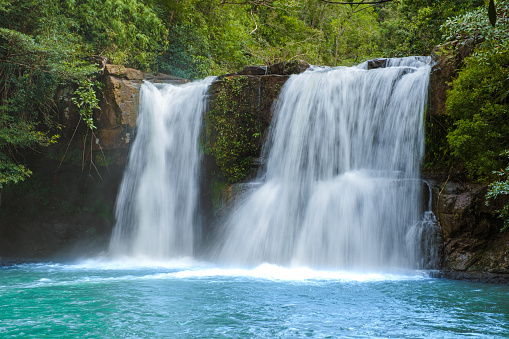Waterfall at Koh Kood Island Thailand, Khlong Chao Waterfall Koh Kood Thailand waterfall in rainforest
