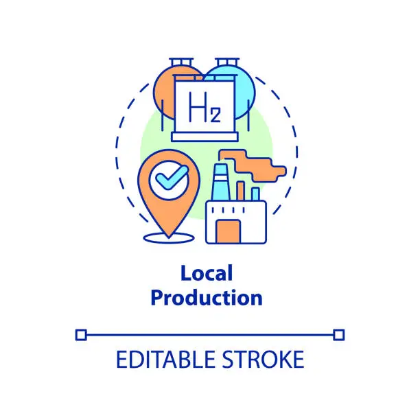 Vector illustration of Local production concept icon