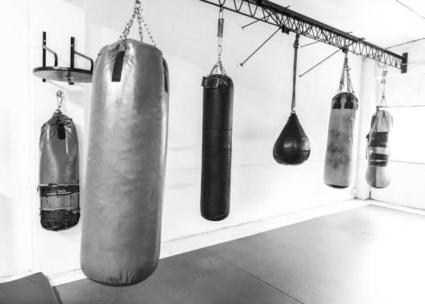 istock boxing gym with hanging bags 1434672408
