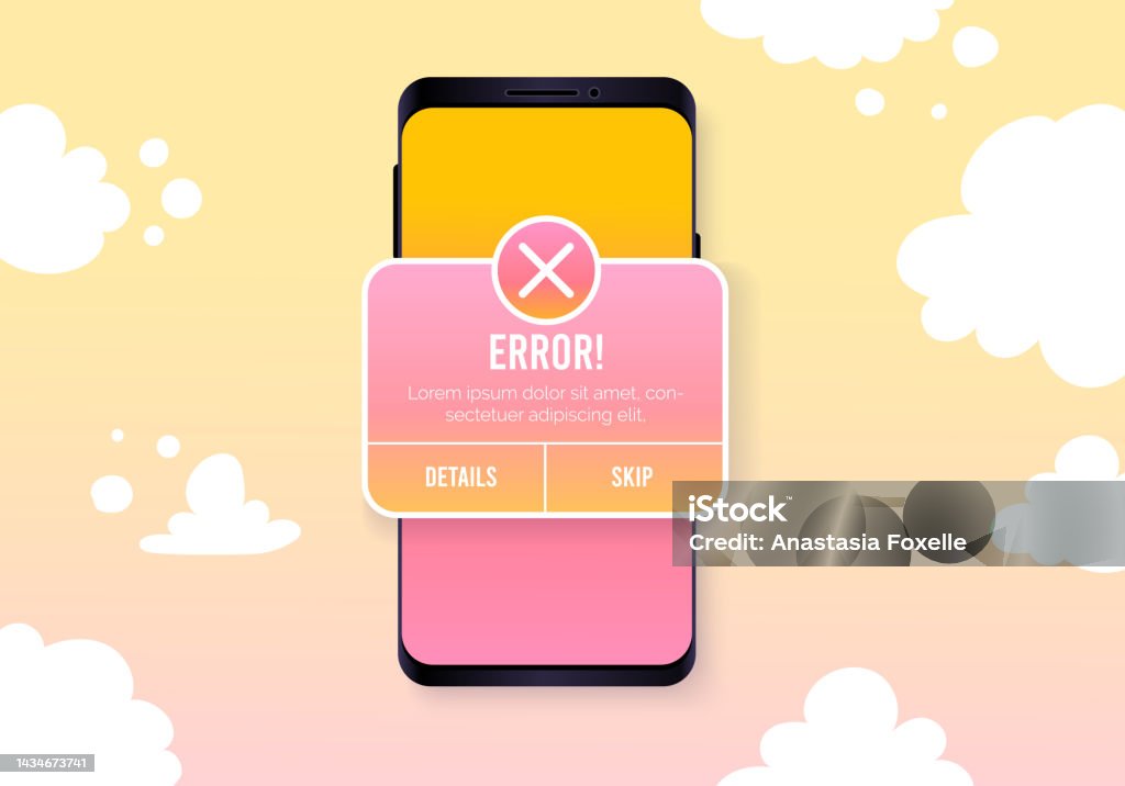 Notification Error Notification Smartphone Warning Or Message Interface ...