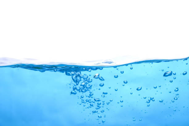 istock The surface of the water. White background. Movement. Close-up view. 1434678767