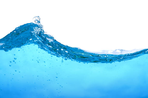 istock The surface of the water. White background. Movement. Close-up view. 1434678774