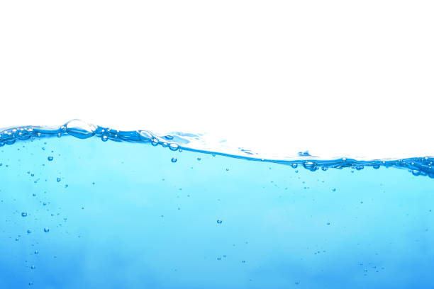 istock The surface of the water. White background. Movement. Close-up view. 1434678821