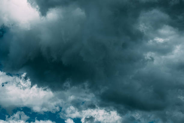 istock Dark Blue Cloudy Rainy Sky With Rain Heavy Clouds. Storm, Thunder, Thunderstorm, Storm clouds. Sky Natural Background. Cumulonimbus Cloud. Strange Clouds Cloud Sky. Weather Forecast Concept. Heavy Raging Turbulent Cloudscape 1434681113