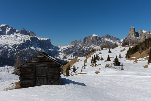 Ski Resort Alta Badia, Hochabtei, in Gadertal, Südtirol, South Tyrol, Alta Adige, Italy