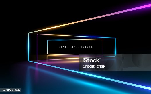 istock Abstract neon color frames background 1434686364
