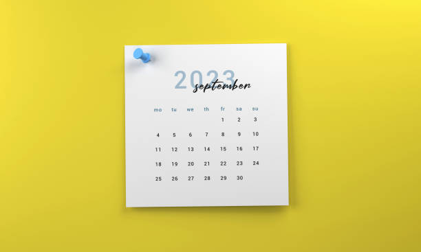 istock 2023 September Calendar Page On Yellow Background 1434687591