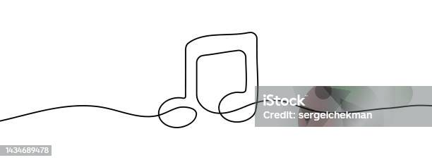 Linear Musical Note Background One Continuous Line Drawing Of A Musical ...
