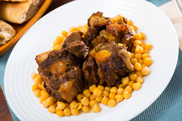 istock Oxtail stew with chickpeas - traditional Spanish dish 1434689671