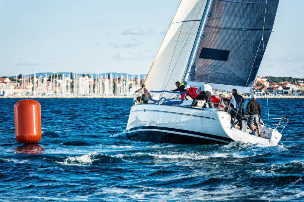 istock Sailing crew on sailboat during regatta 1434691632