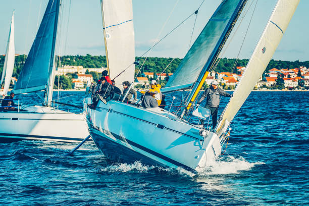 istock Sailing crew on sailboat during regatta 1434691670