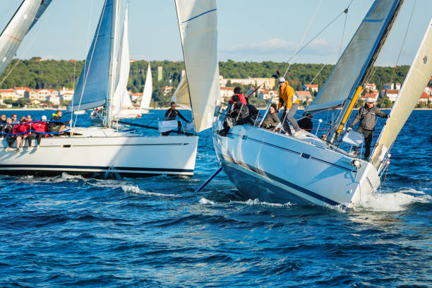 istock Sailing crew on sailboat during regatta 1434691825