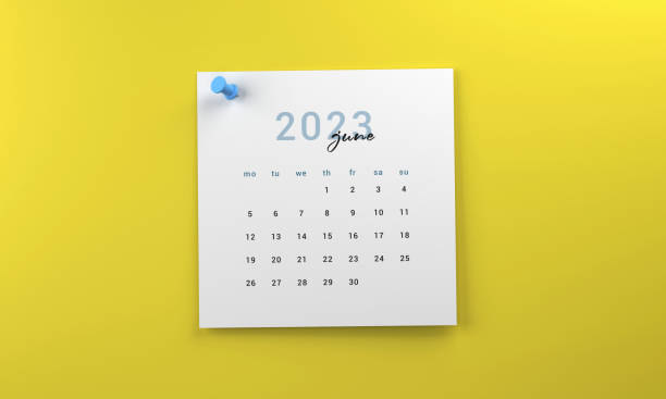 istock 2023 June Calendar Page On Yellow Background 1434692752
