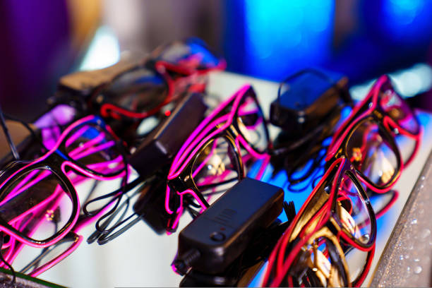 istock glasses and old cell phones. accessories in disco style. 1434694624
