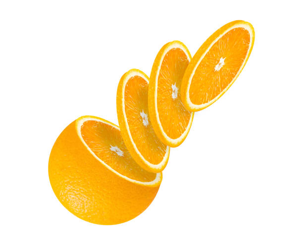 istock Orange sliced creative concept isolated on white background for poster, flyer, banner. Fresh orange juice, freshly squeezed orange 1434696936