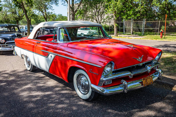 1955 plymouth belvedere convertible - plymouth massachusetts fotografías e imágenes de stock