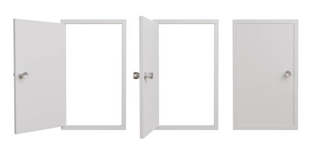 istock 3d rendering door frame white color set door 1434698722