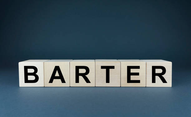 istock Barter word on cubes on a blue background 1434698910