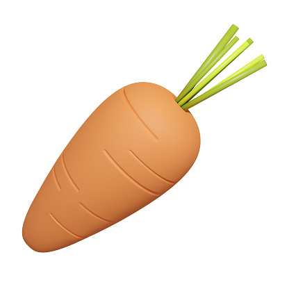 3d rendering Carrot have clipping part