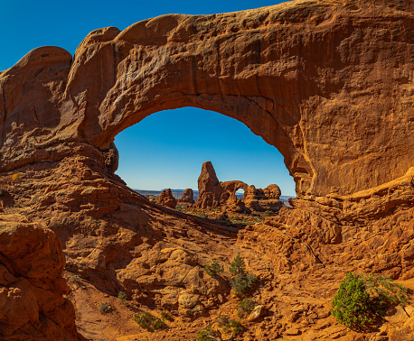 View of Turret Arch through the North Window