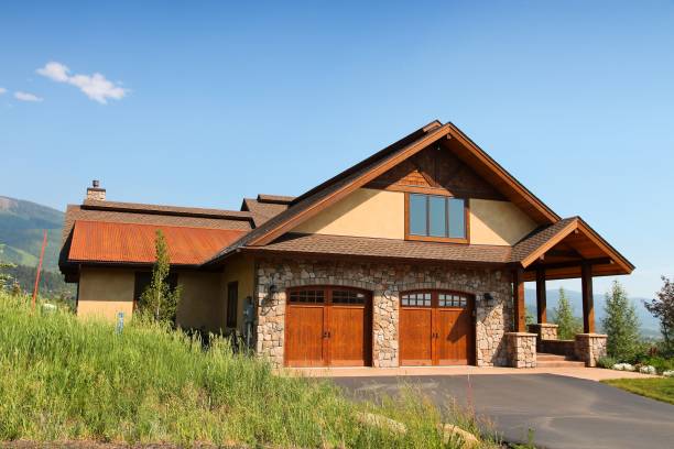 Generic house seen from public road in Steamboat Springs, Colorado. Over 5 million homes are sold annually in the USA.