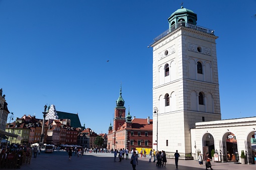 Warsaw, Poland – June 13, 2013: The Saint Anne Church in the historic center at Castle Square, Warsaw, Poland.