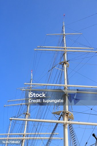 istock Retro tall ship mast and rigging 1434708482