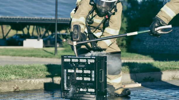 istock Testing durability of sturdy photovoltaic battery 1434708789