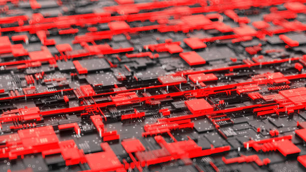 istock 3d rendering of futuristic red circuit board 1434712947