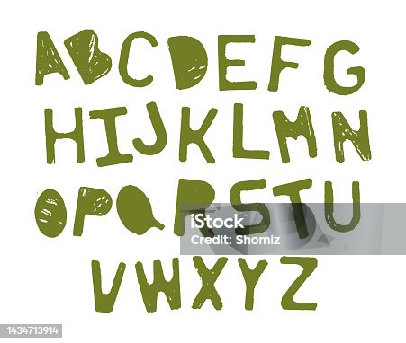 istock Hand drawn narrow capital letters 1434713914