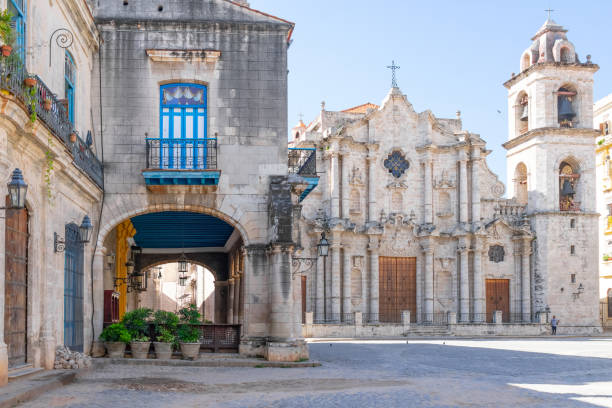 Havana Cathedral Square stock photo