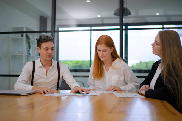 istock Coworkers are meeting at office. 1434718738