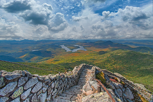 The view from the Great Valley Overlook on the Blue Ridge Parkway near Roanoke, Virginia.