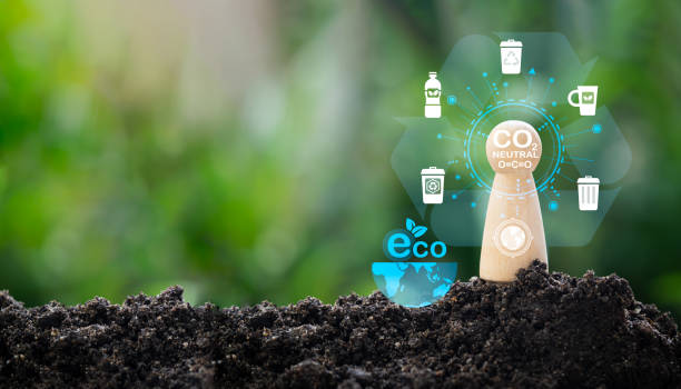 istock Carbon footprint evaluation. ISO LCA standard, aim to limit climate change. Growing sustainability. LCA-Life cycle assessment concept. Assessing environmental impacts associated on value chain product. 1434733464
