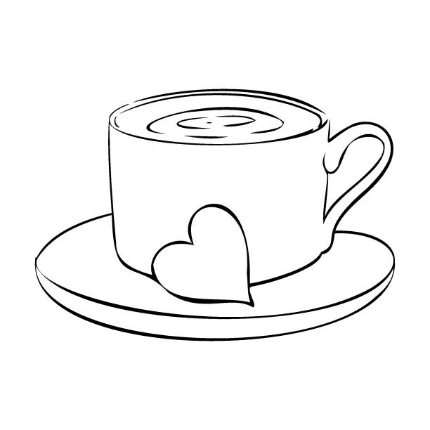 ilustrações de stock, clip art, desenhos animados e ícones de vector illustration of a coffee cup and saucer. - coffee aromatherapy black black coffee