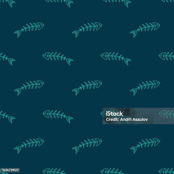 Minimal Fish Pattern Geometric Simple Minimalistic Seamless Pattern With Birch Fish Skeleton ...
