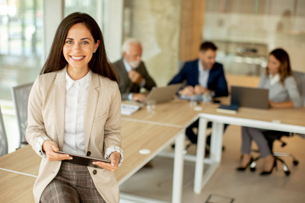 istock Young woman with digital tablet in the office 1434742572