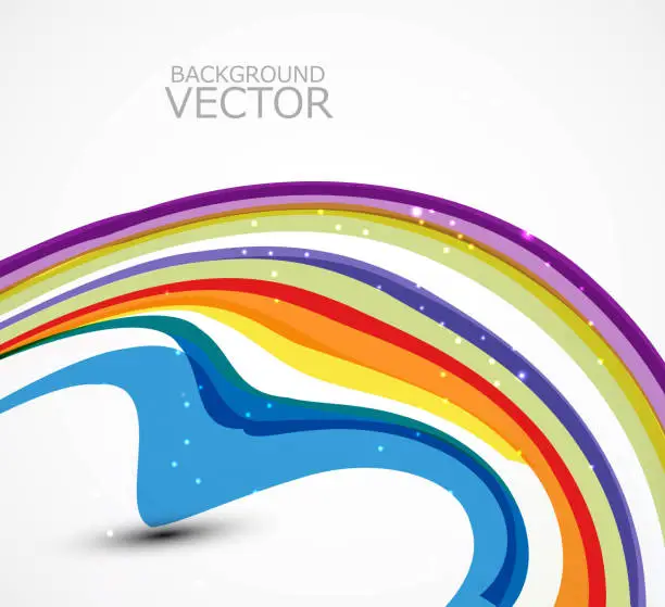 Vector illustration of abstract design colorful new rainbow wave