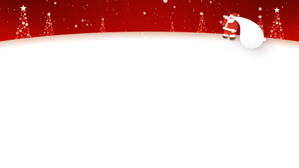 istock Santa Claus walks in the snow (with telop space) 1434746099