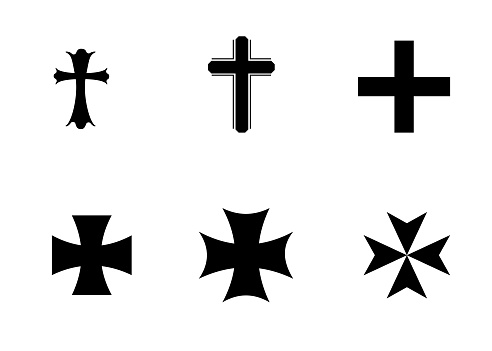 religion cross set vector and illustration
